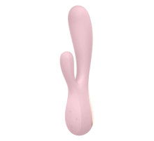 Розовый вибратор-кролик Satisfyer Mono Flex с управлением через приложение - 20,4 см.