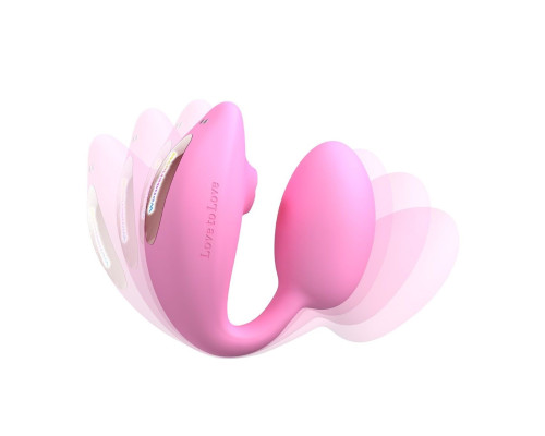 Розовый U-образный стимулятор клитора и точки G с пультом ДУ Wonderlover
