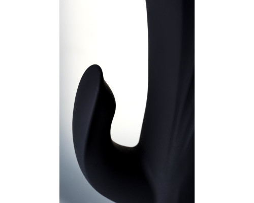 Чёрный вибратор WANAME Thunder с клиторальным отростком - 24,2 см.