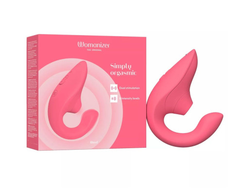 Розовый вибромассажер для двойной стимуляции Womanizer Blend
