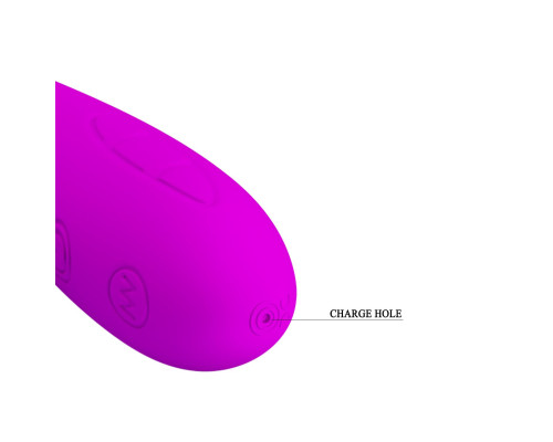 Лиловый вибратор Victor с клиторальным стимулятором - 17 см.