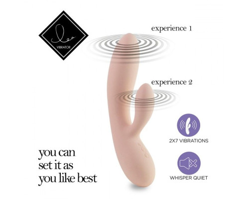 Бежевый вибратор-кролик Lea Rabbit Vibrator - 20,2 см.
