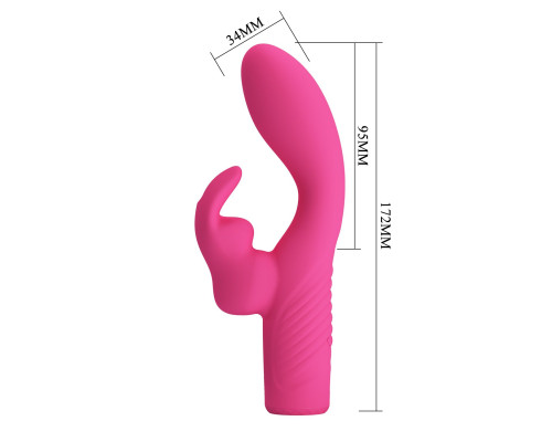 Розовый вибратор-кролик Elivia - 17,2 см.