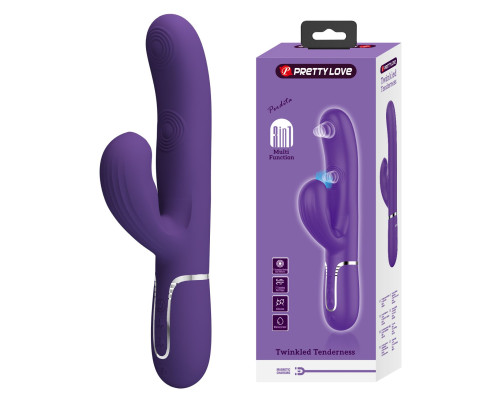 Фиолетовый вибратор-кролик с пульсацией Perdita - 22,8 см.