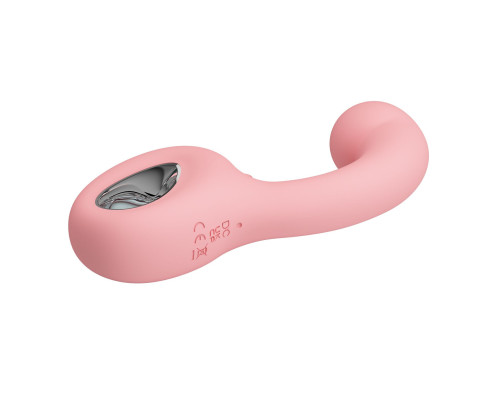 Розовый вибратор для точки G с подвижным язычком Erynnyes - 15,4 см.