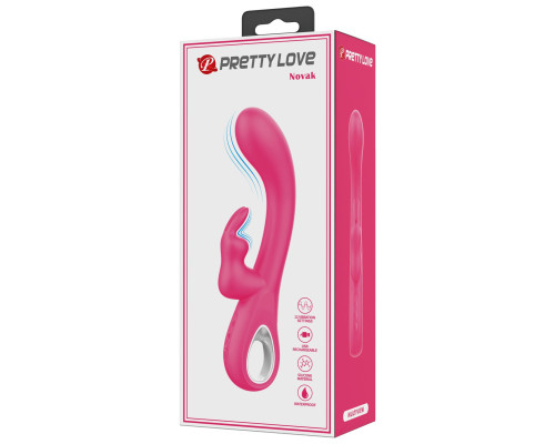 Розовый вибратор-кролик Novak - 19,8 см.