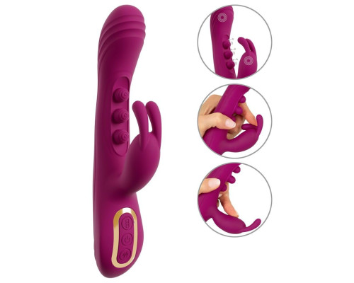 Лиловый вибратор-кролик 2 Function Vibrator Squirting - 22,5 см.