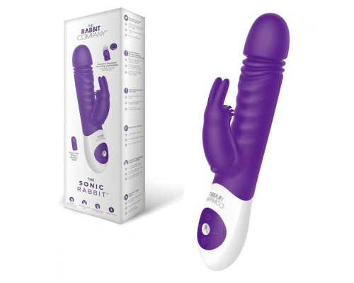 Фиолетовый вибратор-кролик The Sonic Rabbit - 22 см.