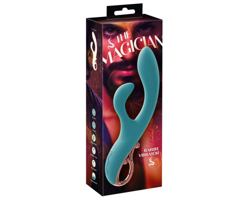 Бирюзовый вибратор-кролик The Magician Rabbit Vibrator - 22,5 см.