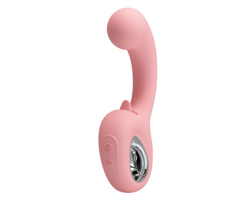 Розовый вибратор для точки G с подвижным язычком Erynnyes - 15,4 см.