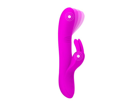 Вибратор с зайчиком-стимулятором клитора Dylan - 21,3 см.