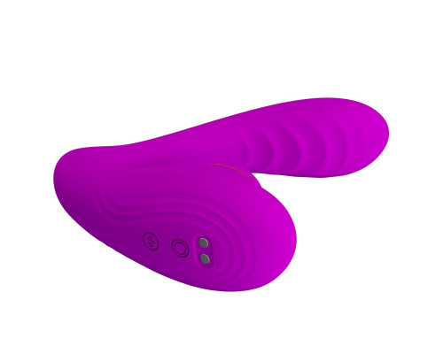 Лиловый вибратор с клиторальной стимуляцией Nauty