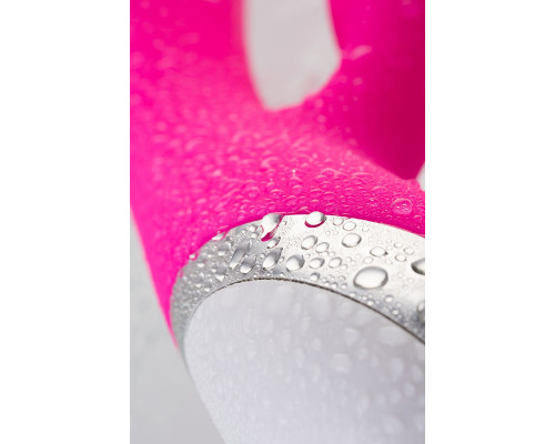 Розовый силиконовый вибратор с клиторальным стимулятором LIA - 19 см.