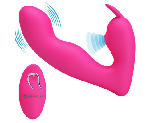 Розовый вибростимулятор с клиторальным отростком Josephine