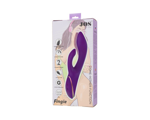 Фиолетовый вибратор-кролик Fingie с функцией Come-Hither - 21,6 см.