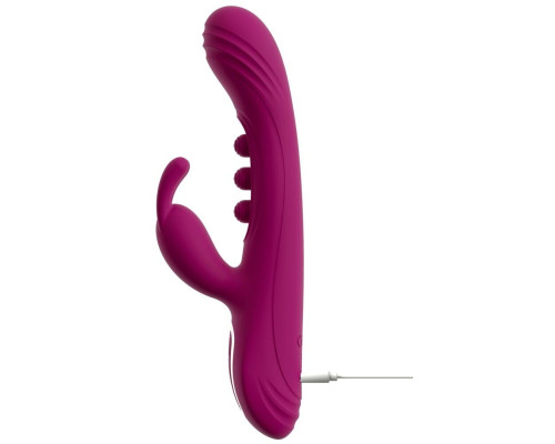 Лиловый вибратор-кролик 2 Function Vibrator Squirting - 22,5 см.