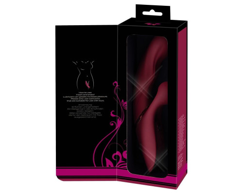 Малиновый вибратор-кролик с функцией постукивания 2 Function Rabbit Vibrator - 22,3 см.