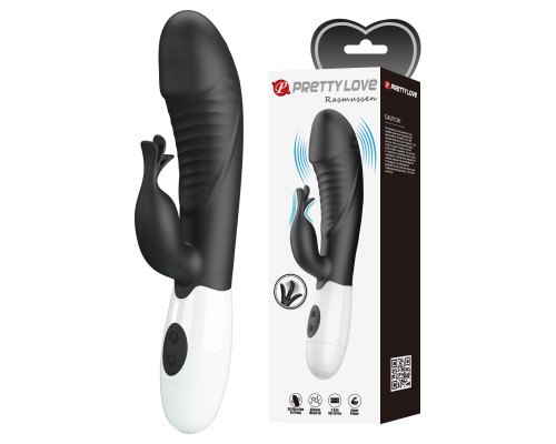 Черный вибратор-кролик Rasmussen - 19,8 см.