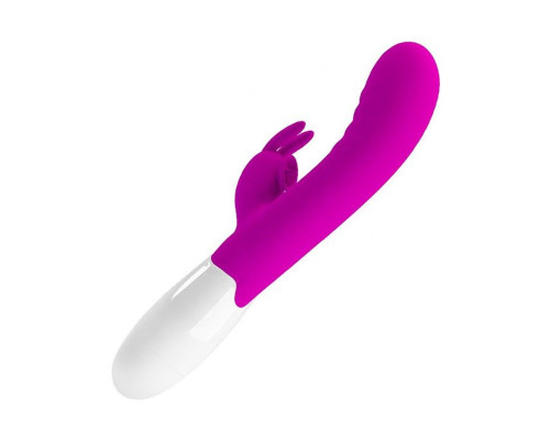 Лиловый вибромассажёр-кролик Cerberus - 21 см.