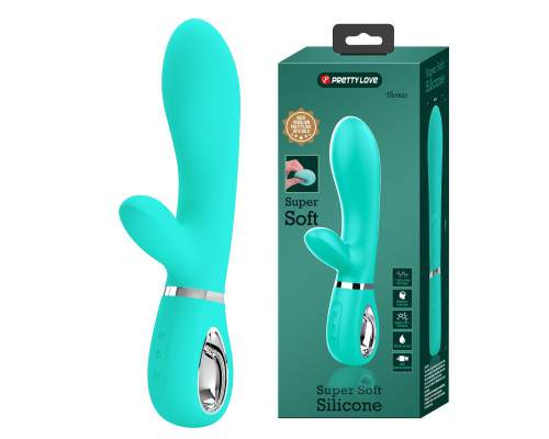 Бирюзовый вибростимулятор-кролик Thomas - 20,5 см.