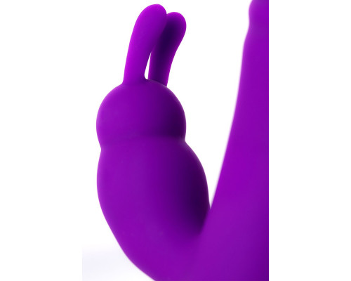 Фиолетовый вибратор JOS TATY с пульсирующими шариками - 21,5 см.