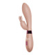 Бежевый вибратор Yonce с клиторальным зайчиком - 20,5 см.