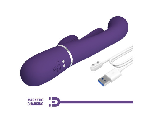 Фиолетовый мультифункциональный вибратор Shania - 22,2 см.