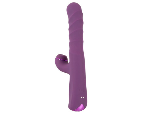 Фиолетовый вибратор-кролик с функцией постукивания и фрикциями 3 Function Rabbit Vibrator - 23,7 см.