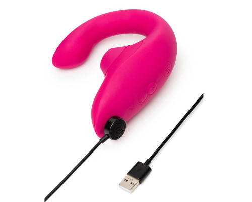 Малиновый вибромассажер для двойной стимуляции Womanizer Blend