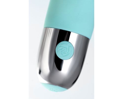 Мятный рельефный вибратор с клиторальной стимуляцией Flax - 17,5 см.