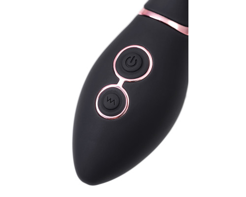 Черный вибратор Avalanche с «танцующим» клиторальным стимулятором - 20,5 см.