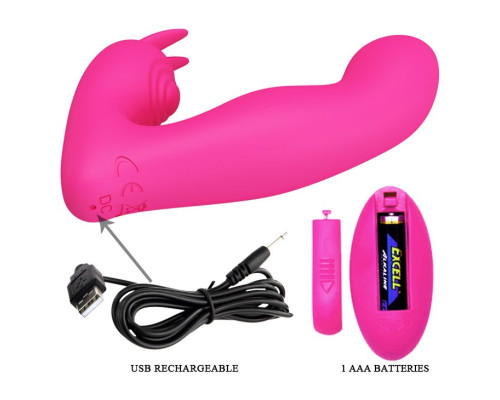 Розовый вибростимулятор с клиторальным отростком Josephine