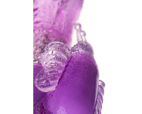 Фиолетовый вибратор High-Tech fantasy с бабочкой для клитора - 22,4 см.