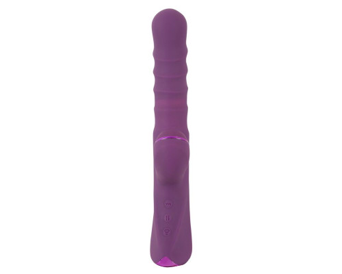 Фиолетовый вибратор-кролик с функцией постукивания и фрикциями 3 Function Rabbit Vibrator - 23,7 см.
