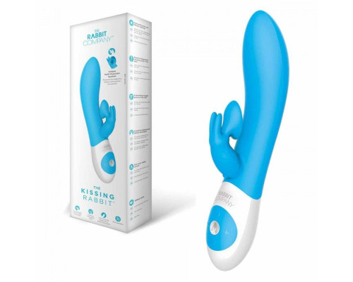 Голубой вибратор The Kissing Rabbit