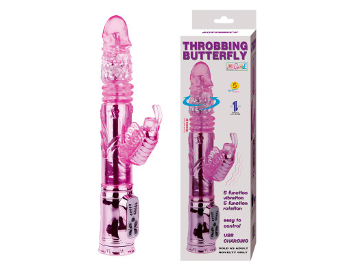 Вибратор-бабочка Throbbing Butterfly - 29,5 см.