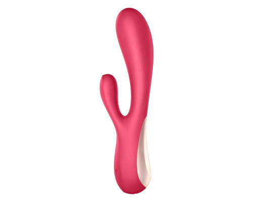 Красный вибратор-кролик Satisfyer Mono Flex с управлением через приложение - 20,4 см.