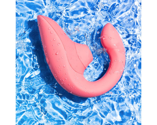 Розовый вибромассажер для двойной стимуляции Womanizer Blend