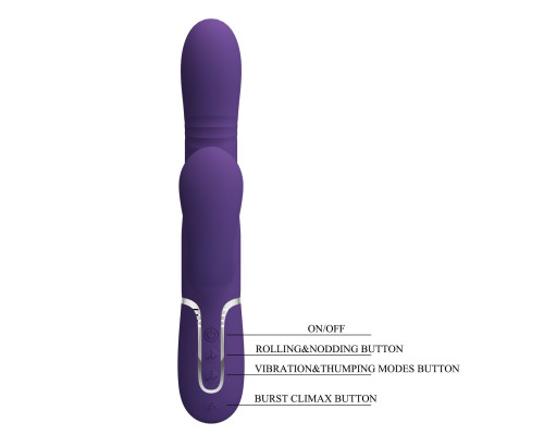 Фиолетовый вибратор-кролик Mariana - 22,6 см.