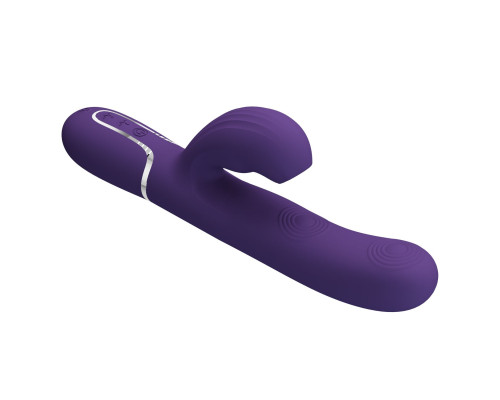Фиолетовый вибратор-кролик с пульсацией Perdita - 22,8 см.