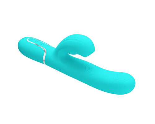 Мятный вибратор-кролик с пульсацией Perdita - 22,8 см.