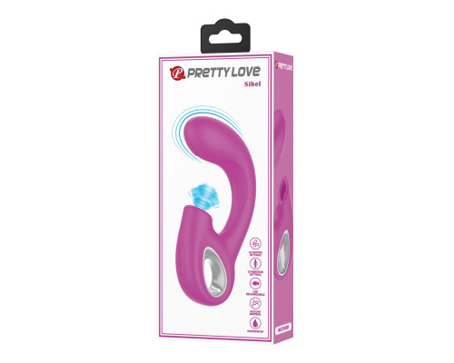 Лиловый вибромассажёр с вакуумной стимуляцией клитора Sibel - 15,5 см.