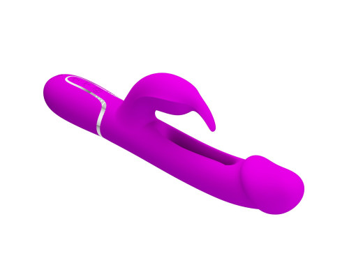 Лиловый вибратор-кролик с функцией фингеринга Kampas - 23,2 см.