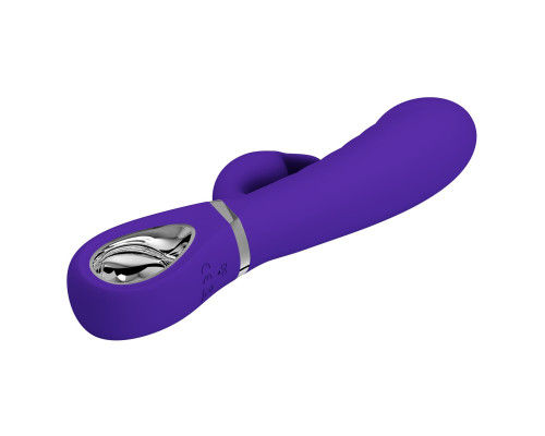 Фиолетовый вибратор-кролик с рёбрышками Prescott - 20 см.