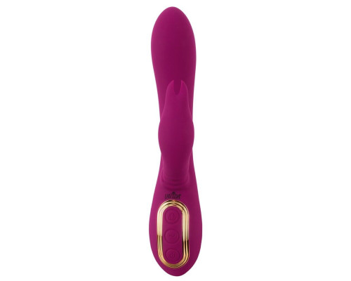 Фиолетовый вибратор 3 Function Vibrator с вращением бусин - 23 см.