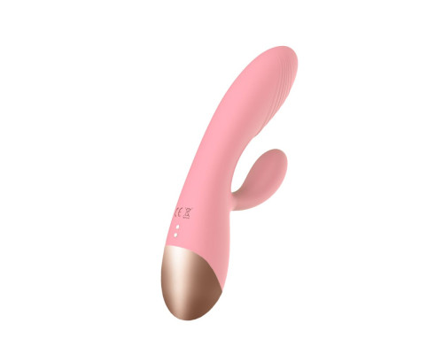 Нежно-розовый вибратор-кролик Elali - 18 см.
