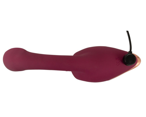 Малиновый вибратор с подвижными язычками 2 Function Vibrator - 20,6 см.