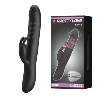 Чёрный вибратор с вращающимися бусинами Colin - 25 см.