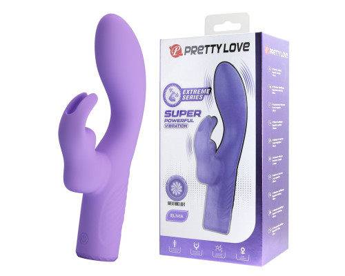 Сиреневый вибратор-кролик Elivia - 17,2 см.