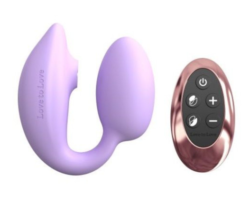 Сиреневый U-образный стимулятор клитора и точки G с пультом ДУ Wonderlover